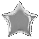 Шар фольгированный (18"/46 см) Звезда, серебро (арт.120100)