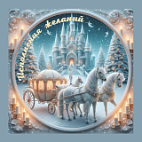 Открытка 80х80 мм Исполнения желаний Белая упряжка