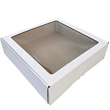 Коробка из гофрокартона с окном 300х300х80 белая