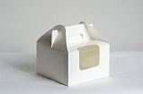 Коробка Сумка с прозрачным окном 160х160х100 белая