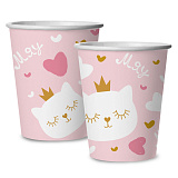 Стакан бум. 250 мл Котенок принцесса, 6 шт (арт.77433)
