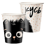 Стакан бум. 250 мл Котики, 6 шт (арт.77547)