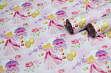 Бумага глянцевая 70х100 см "Для девочек" принцесса в розовом платье с золотыми шарами