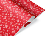 Упаковочная бумага в листах 0,7х1 м Волшебные снежинки, красные, 10 л (арт.2050897)