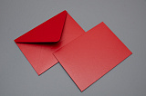 Конверт дизайнерский 110х160 мм треугол.клапан, Красный металлик