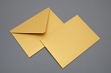 Конверт дизайнерский 110х160 мм треугол.клапан, Золото металлик