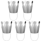 Корона бумажная Серебро, металлик, 6,5х10 см, 5 шт (арт.6231720)