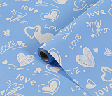 Пленка 65 мкм Магия любви 0,58х10м, небесно-голубой