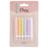 Свечи Спирали, Макарунс, ассорти, 8 см, 6 шт (арт.183557)