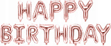 Набор шаров-букв (16''/41 см) Мини-надпись Happy Birthday, розовое золото (арт.17371)