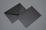 Конверт дизайнерский 110х160 мм треугол.клапан, Черный металлик