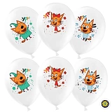Шар (12"/30 см) Три Кота, белый, пастель, 25 шт (арт.711284-25)