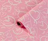 Пленка 65 мкм Любящее сердце 0,58х10м, розовый