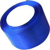 Лента атласная 5 см синяя 23 м на пене