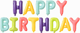 Набор шаров-букв (16''/41 см) Мини-надпись Happy Birthday, ассорти, макарунс (арт.18005)
